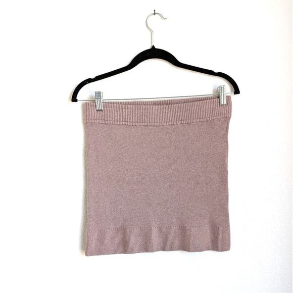 Monrow Tan/Taupe Cotton/Casmere Blend Slip On Mini Skirt, size M - Picture 1 of 7